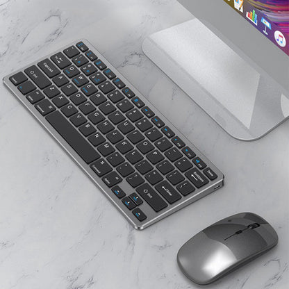 Slim Rechargeable Bluetooth Wireless Keyboard and Mouse Set Triple Mode Low Noise Portable for Multi-Device Use
