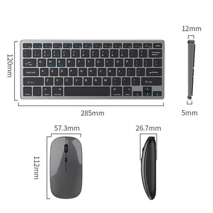 Slim Rechargeable Bluetooth Wireless Keyboard and Mouse Set Triple Mode Low Noise Portable for Multi-Device Use