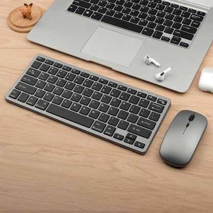 Slim Rechargeable Bluetooth Wireless Keyboard and Mouse Set Triple Mode Low Noise Portable for Multi-Device Use