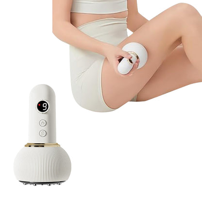 Electric Gua Sha Massager 9-Level Heat Cupping Massage Tool for Legs Arms Belly Body Beige