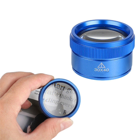 30x40 Magnifying Loupe Eye Glass Magnifier Jewelry Watch Repair Tool Blue