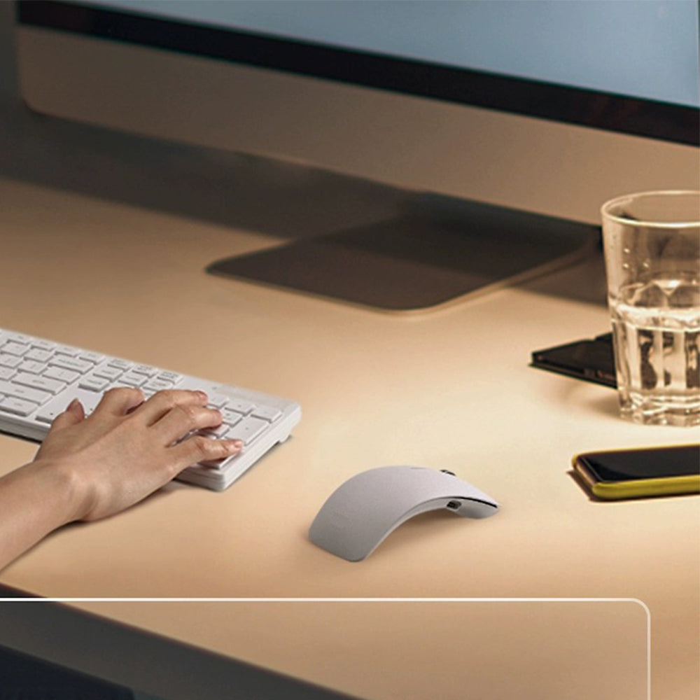 3-Mode Wireless Mouse Battery Powered Bluetooth/2.4Ghz Ergonomic Silent Mouse Gray