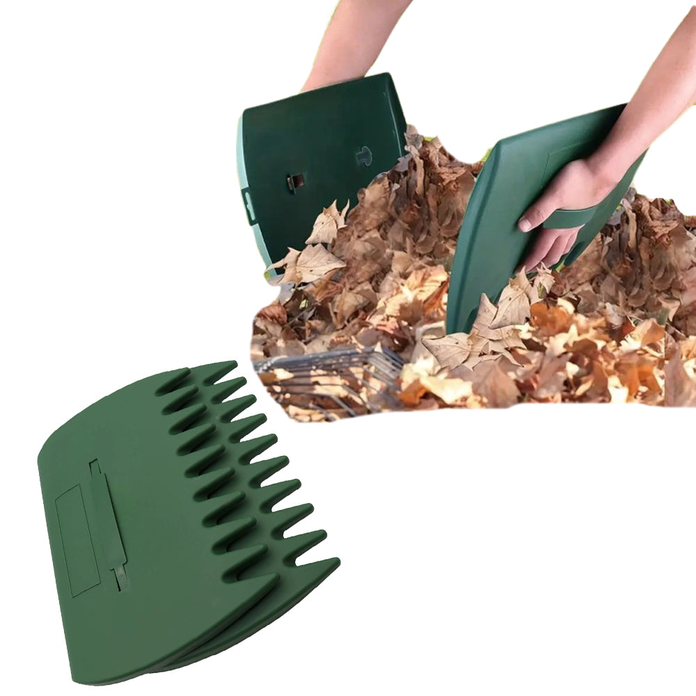 Pair of Leaf Grass Scoops Hand Pickup Garden Rakes Army Green