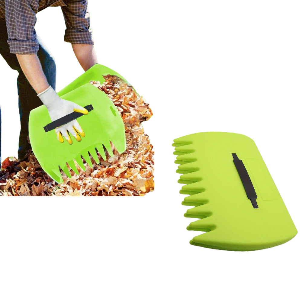 Pair of Leaf Grass Scoops Hand Pickup Garden Rakes Light Green