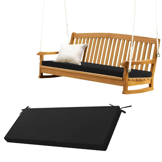 Outdoor Bench Cushion Patio Furniture Seat Pad with Removable Cover for Garden Swing Porch Sofa Settee Black