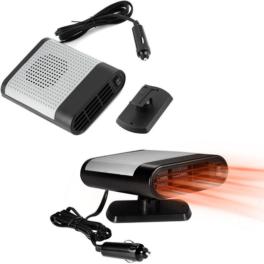12V Car Electric Heater Cigarette Lighter Powered Heating Fan Defogger Defroster Demister Grey