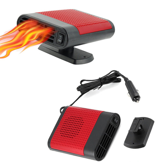 12V Car Electric Heater Cigarette Lighter Powered Heating Fan Defogger Defroster Demister Red