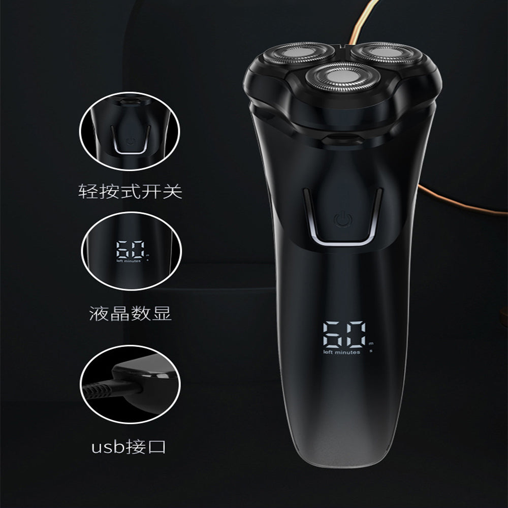 Electric Rotary Shaver for Men Wet & Dry Washable Razor with LCD Display