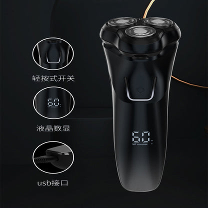 Electric Rotary Shaver for Men Wet & Dry Washable Razor with LCD Display