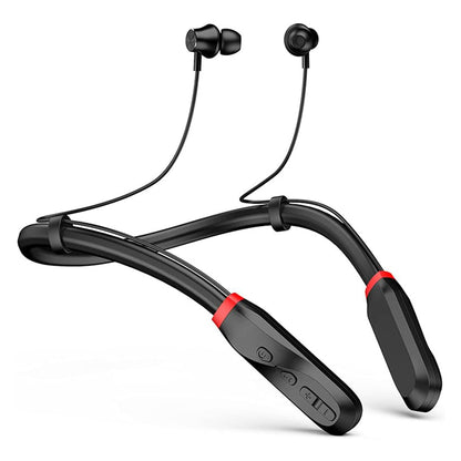 100 Hour Neckband Bluetooth Headphones Noise Cancelling English Version Black