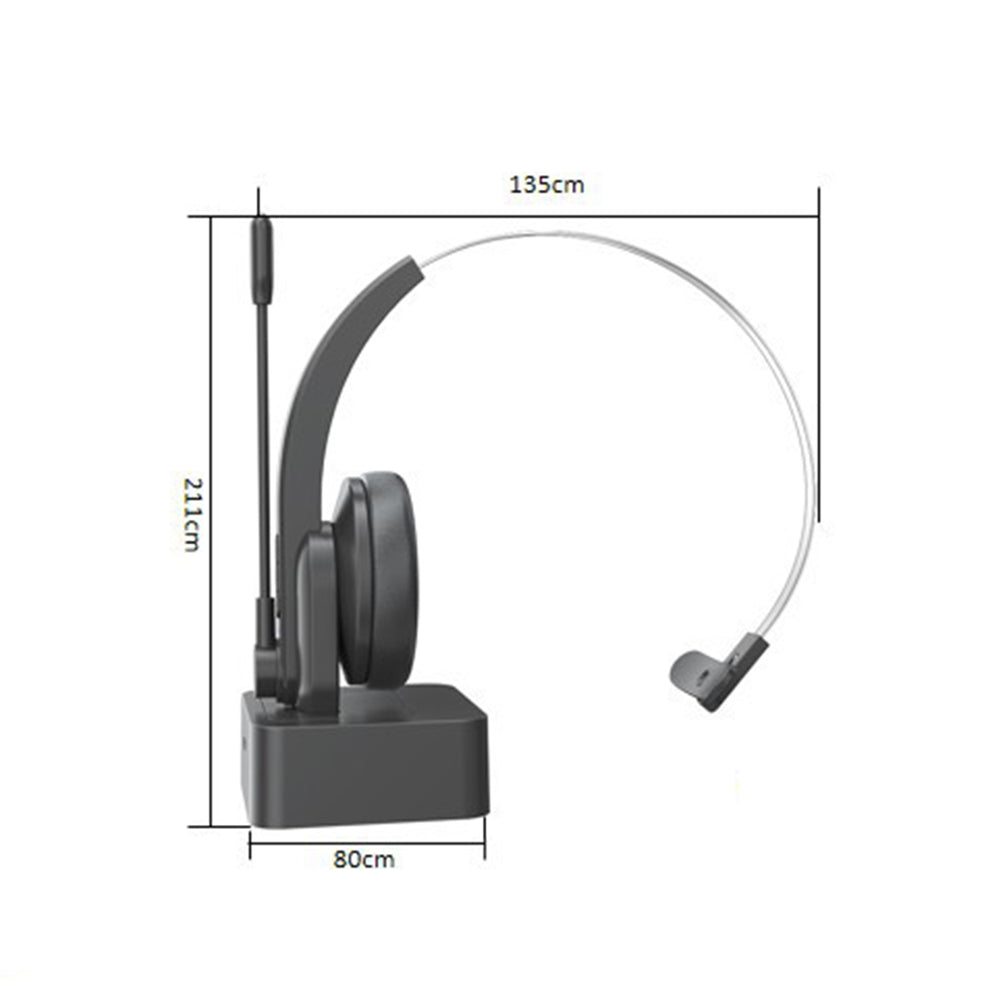 Bluetooth Wireless Headset with Mic and Charging Dock for PC and Call Center Use