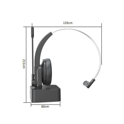 Bluetooth Wireless Headset with Mic and Charging Dock for PC and Call Center Use