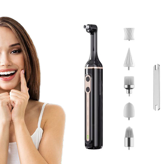 Electric Teeth Whitening Polisher with LED Light 5-Speed Cleaning and Polishing Black