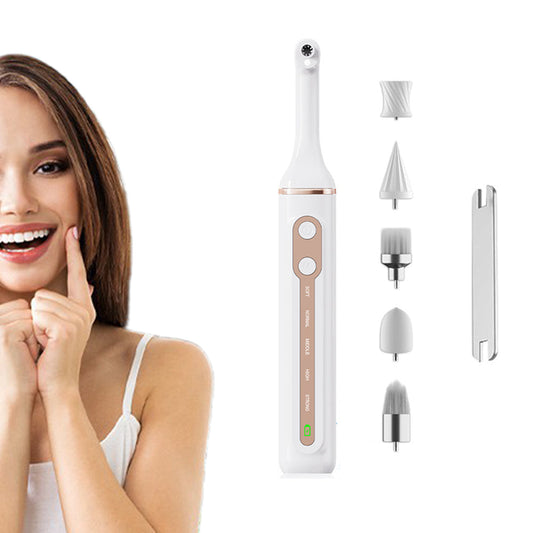 Electric Teeth Whitening Polisher with LED Light 5-Speed Cleaning and Polishing White