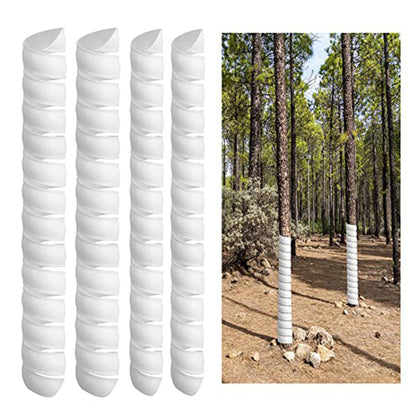 4 Pack Spiral Tree Guards Durable Plastic Trunk Protectors Against Rodents 2 Sizes