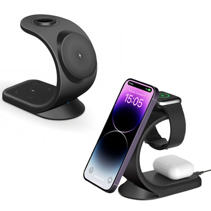 3-in-1 Magnetic Wireless Charging Station 15W Fast Charger for iPhone12 13 Black