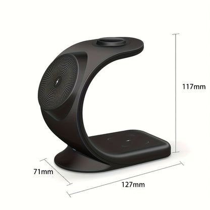 3-in-1 Magnetic Wireless Charging Station 15W Fast Charger for iPhone12 13 Black