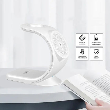 3-in-1 Magnetic Wireless Charging Station 15W Fast Charger for iPhone12 13 White