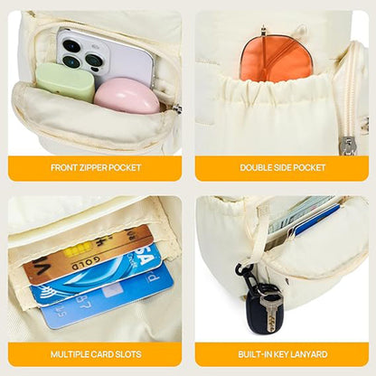 Crossbody Water Bottle Bag for Hiking Travel and Outdoor Walking Beige