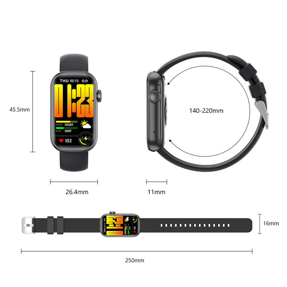 Smart Watch with Bluetooth Calling & Fitness Tracking Compatible with iOS & Android Black