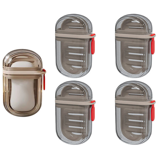 4Pcs Leakproof Soap Cases Portable Soap Container with Lid for Bathroom Gym Travel