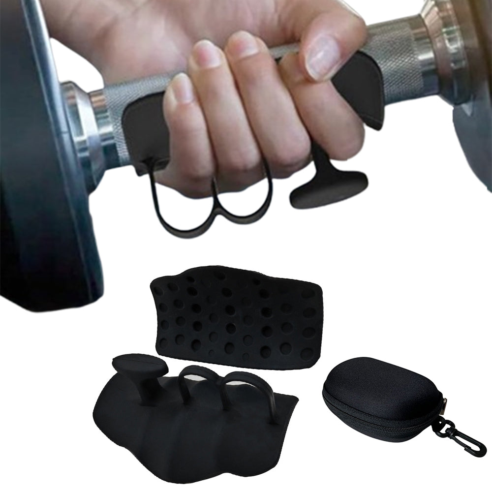 2Pcs Anti-Slip Workout Grips Ergonomic Silicone Weightlifting Gloves for Pull-Ups Gym Training Exercise Black