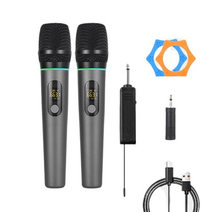 Dual Wireless Rechargeable Microphone Set with Display for Karaoke Weddings DJs Speech & Classroom Use