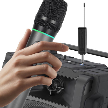 Dual Wireless Rechargeable Microphone Set with Display for Karaoke Weddings DJs Speech & Classroom Use