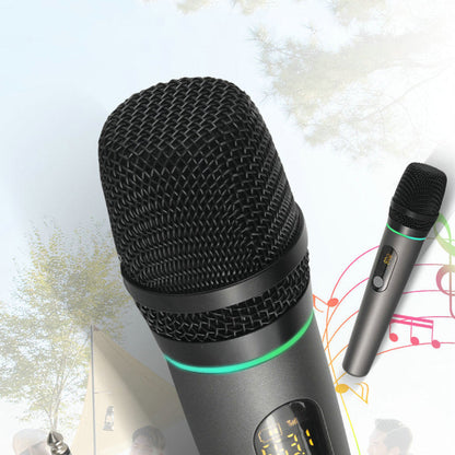 Dual Wireless Rechargeable Microphone Set with Display for Karaoke Weddings DJs Speech & Classroom Use