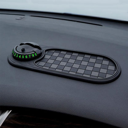 Multifunction Car Anti-Slip Mat with Phone Holder & Parking Number Grey