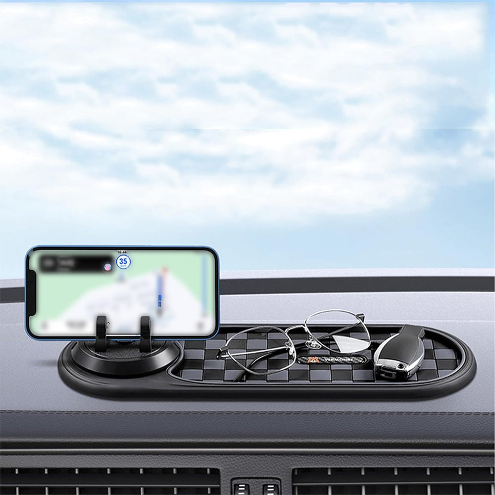 Multifunction Car Anti-Slip Mat with Phone Holder & Parking Number Grey