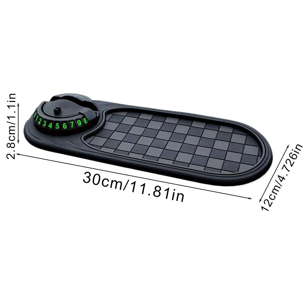 Multifunction Car Anti-Slip Mat with Phone Holder & Parking Number Grey