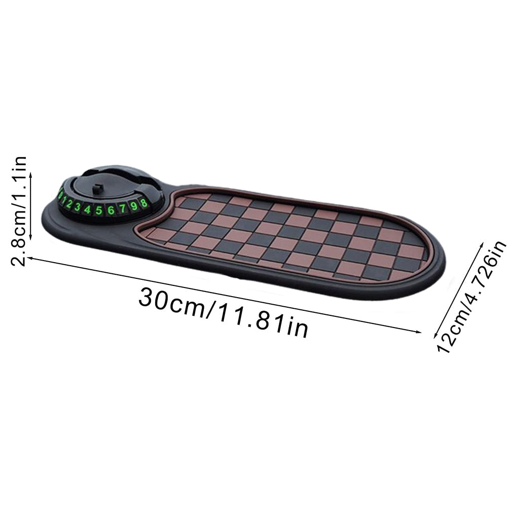 Multifunction Car Anti-Slip Mat with Phone Holder & Parking Number Brown