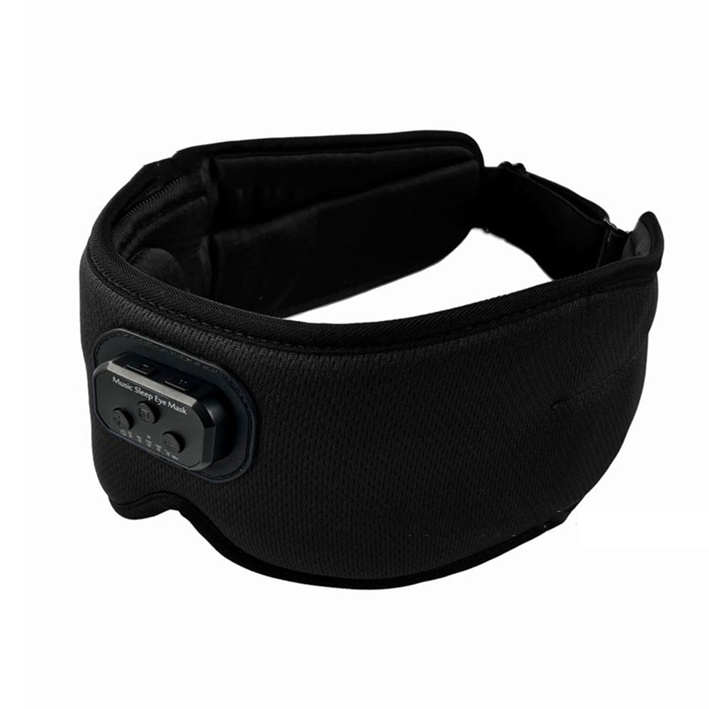 White Noise Bluetooth Sleep Mask Timer & Blackout for Comfortable Sleep Black