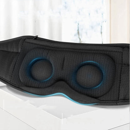 White Noise Bluetooth Sleep Mask Timer & Blackout for Comfortable Sleep Black