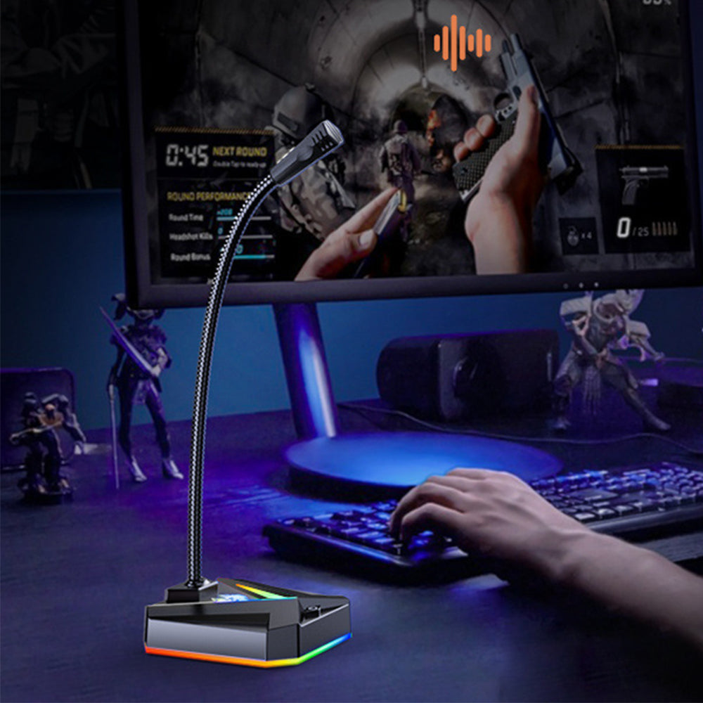 USB Desktop Microphone Plug & Play Omnidirectional Mic for PC & Laptop