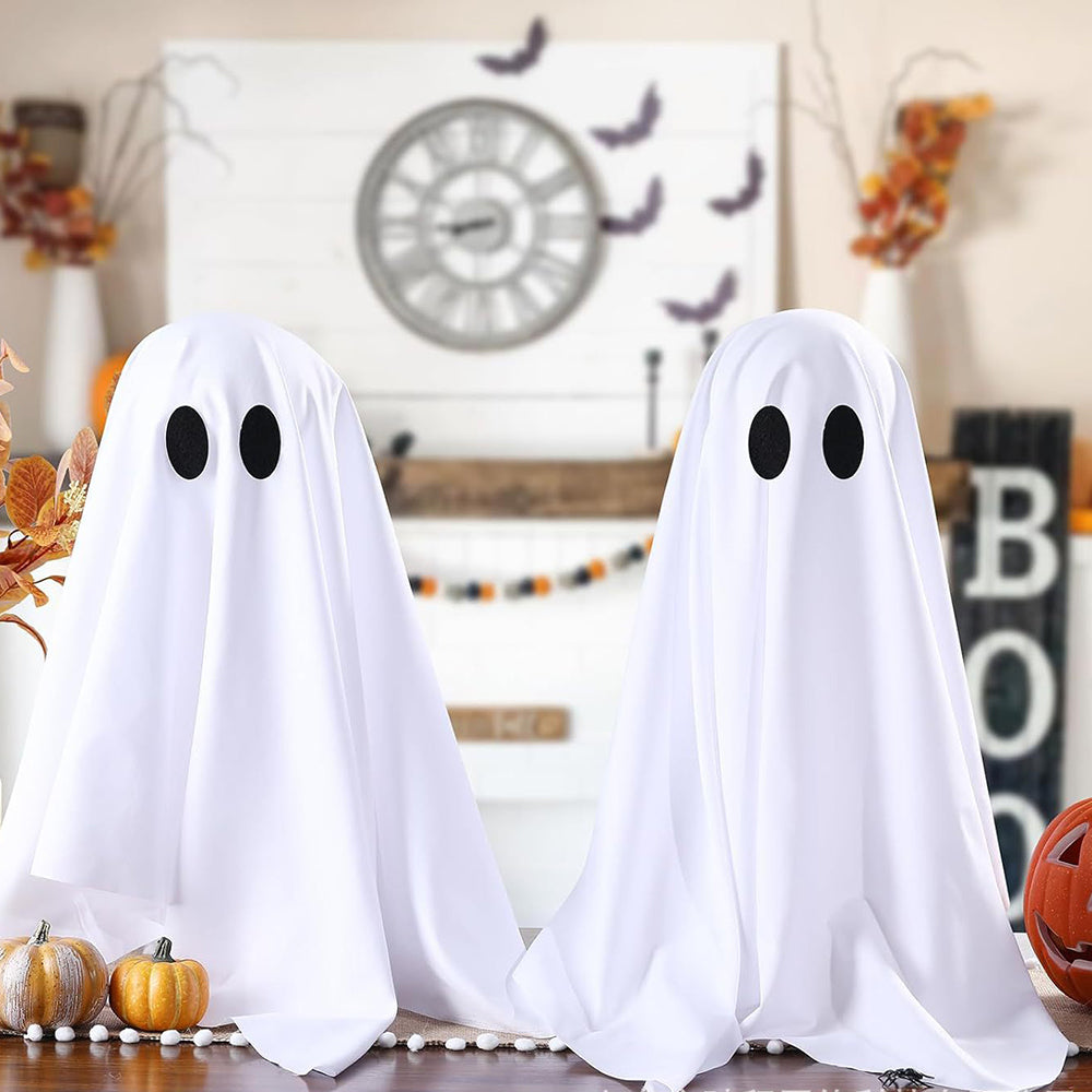 2PCS LED Halloween Ghost Figurines for Indoor & Outdoor Decoration