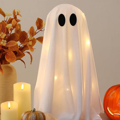 2PCS LED Halloween Ghost Figurines for Indoor & Outdoor Decoration