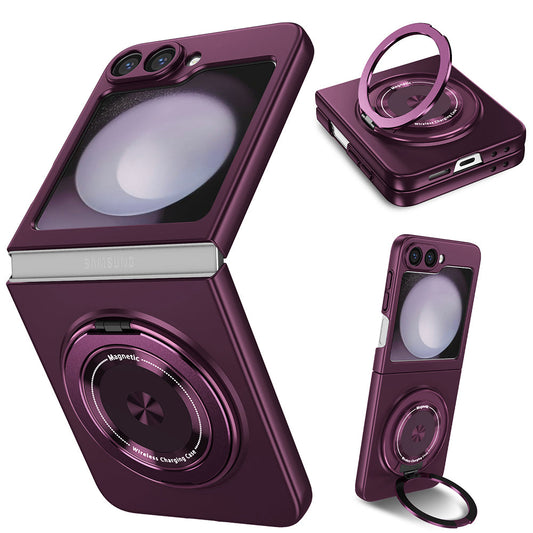 Shockproof Folding Case for Samsung Galaxy Z Flip7 - Burgundy