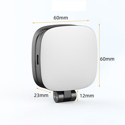 Magnetic Folding LED Fill Light with Makeup Mirror for Phone Selfies & Makeup Black