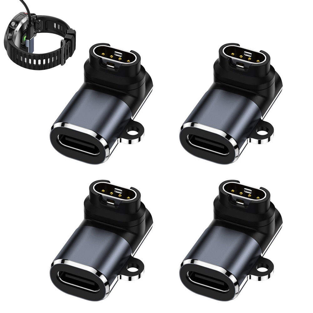 4Pcs Type-C to 4-Pin Smart Watch Charger Adapter for Garmin Fenix 7 6 5 Watches Style C