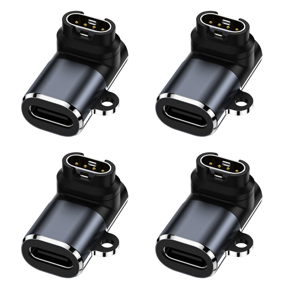 4Pcs Type-C to 4-Pin Smart Watch Charger Adapter for Garmin Fenix 7 6 5 Watches Style C