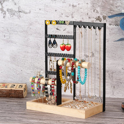 Wooden Jewelry Holder Rack Jewelry Display Stand Ring Bracelet Holder Organize