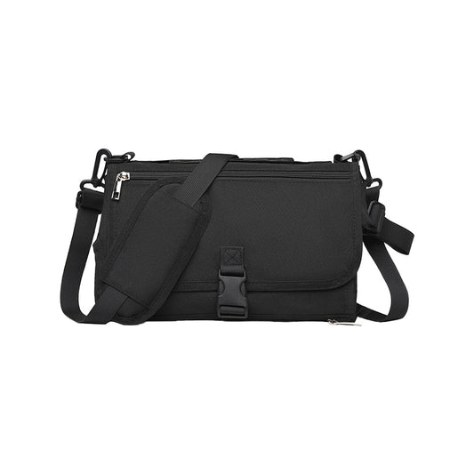 Portable Diaper Changing Pad with Shoulder Strap Water-resistant Diaper Changing Bag Black
