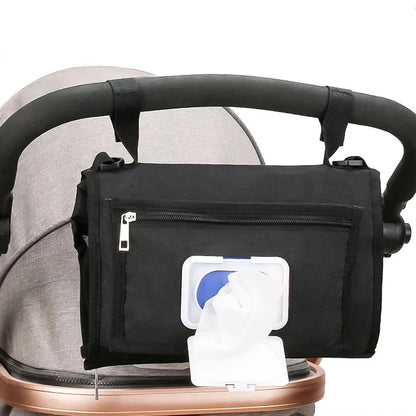 Portable Diaper Changing Pad with Shoulder Strap Water-resistant Diaper Changing Bag Black
