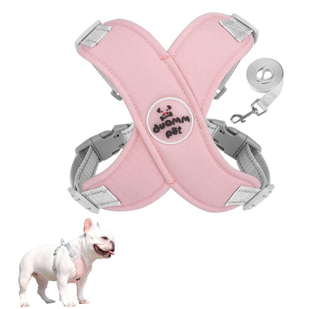 Pet Dog Harness and Leash Set Escape Proof Vest Harnesses Pink