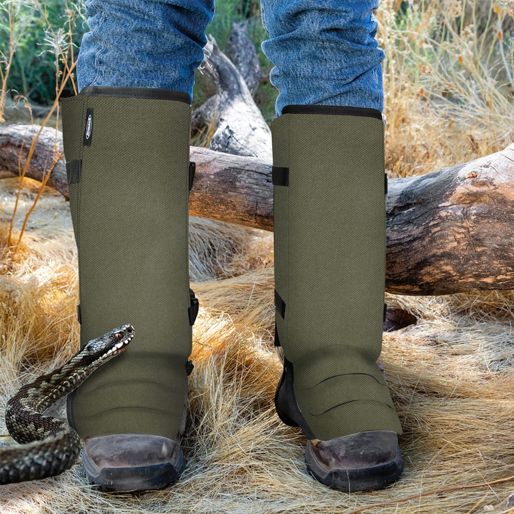 Pair of Anti Bite Snake Guard Shields in the Wild Leg Protection Water-resistant Legging Gaiters Army Green