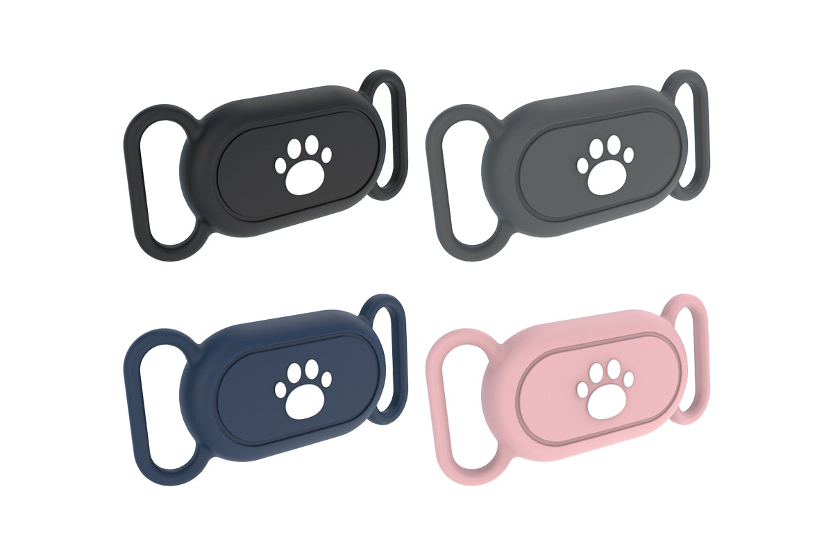2 Pieces Silicone Pet Collar Holder Case for Samsung Galaxy SmartTag 2 - Cat paw