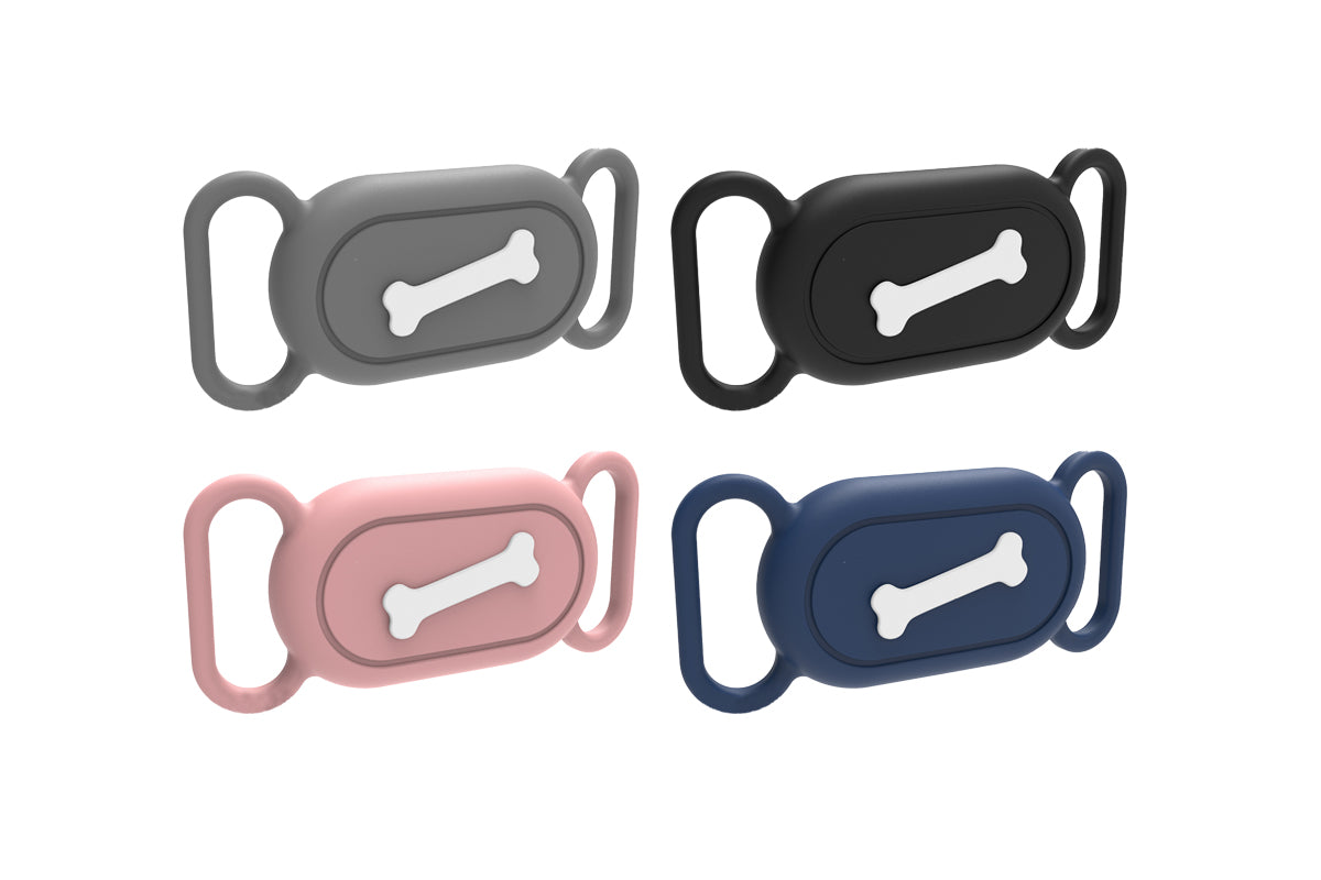 2 Pieces Silicone Pet Collar Holder Case for Samsung Galaxy SmartTag 2 - Bone