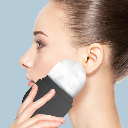 Reusable Ice Facial Roller Silicone Anti Wrinkle Face Massager Eye Facial Beauty Skin Care Tool Black